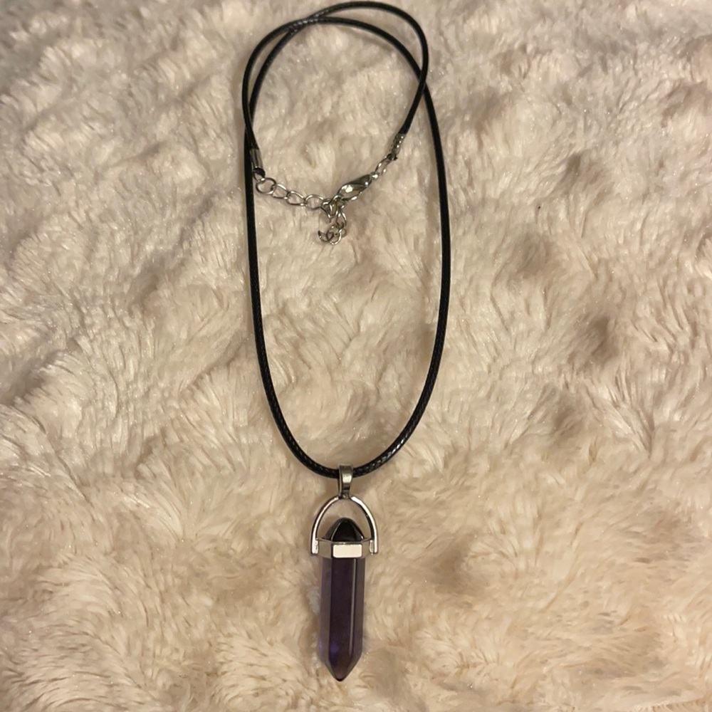 Natural Crystal Pendant Necklace for men and women. Available in all colors.